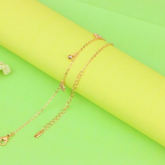 "Rose Gold Anklet with Sparkling Charm – XPAL1178 - Picture 5 of 12